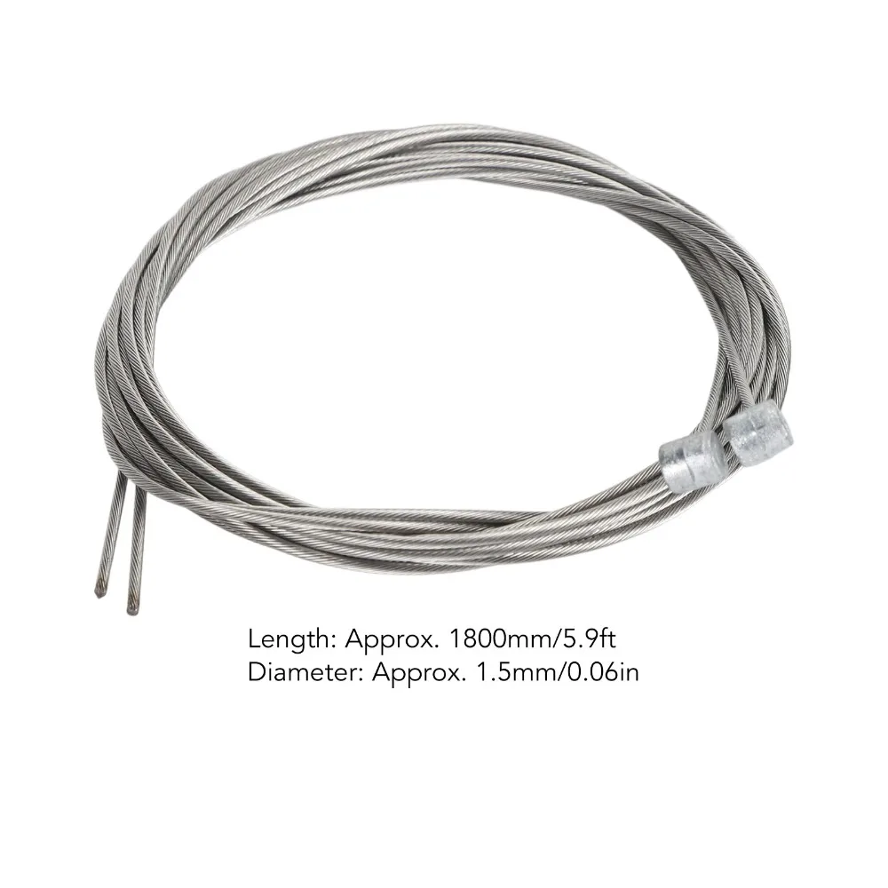 10PCS 스테인레스 스틸 자전거 브레이크 케이블 1.5mm 직경 1.8m 길이 자전거 브레이크 라인 유연한 고성능 자전거 브레이크 와이어