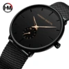 Dropship Fashion Simple Design Waterproof Stainless Steel Mesh Small Dial Men Watches Top Brand Luxury Quartz Relogio Masculino 1