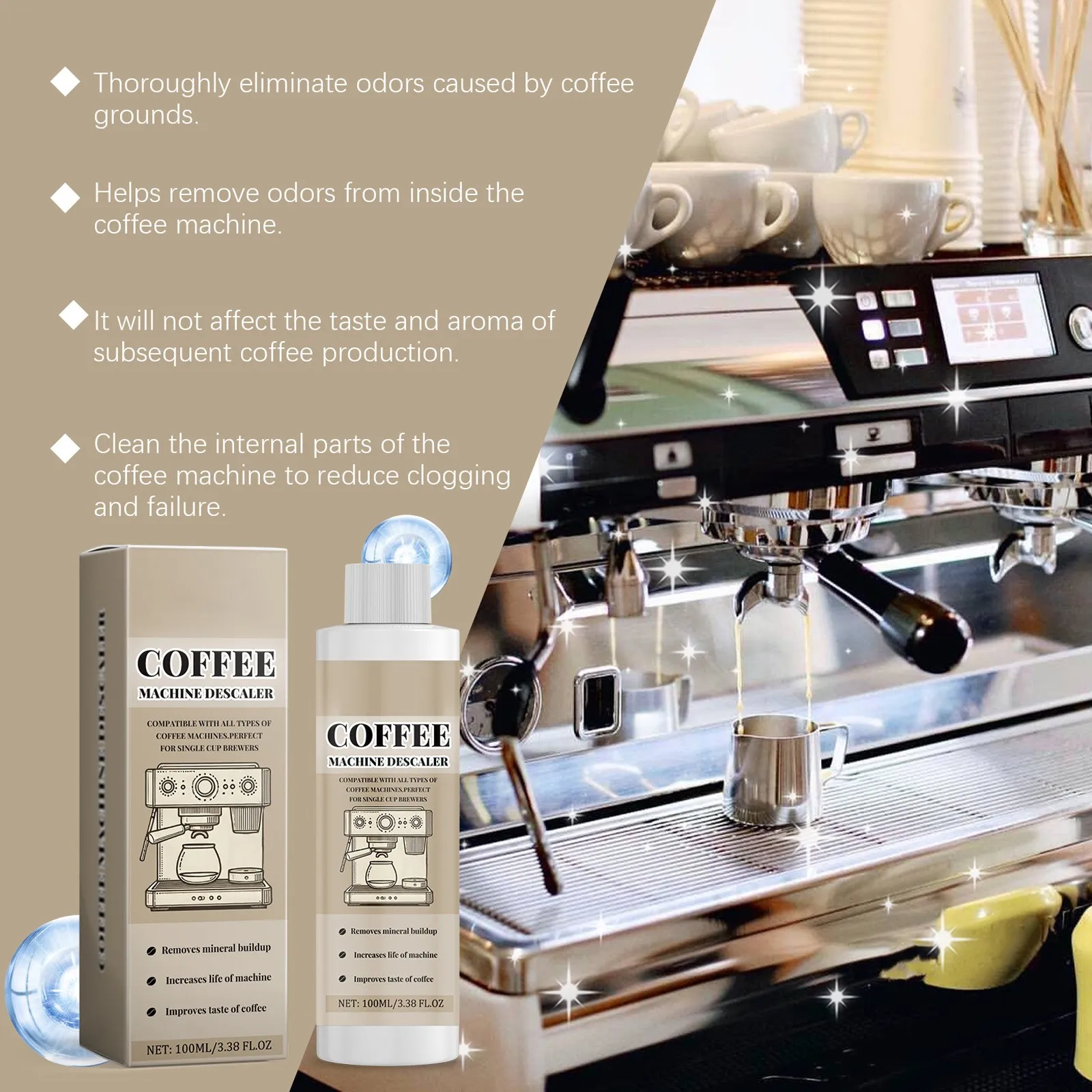 Coffee Machine Descaling Solution Universal Coffee Descaler For Coffee Machines, Effective Descaling Solution 100ml
