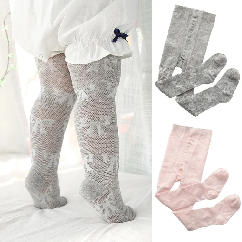 Kids Pantyhose Toddler Tights 0-8Y Baby Girl Spring Summer Pantyhose Knitted Cotton Children Tights Thin Breathable Infant Toddler Stockings Kids Accessories