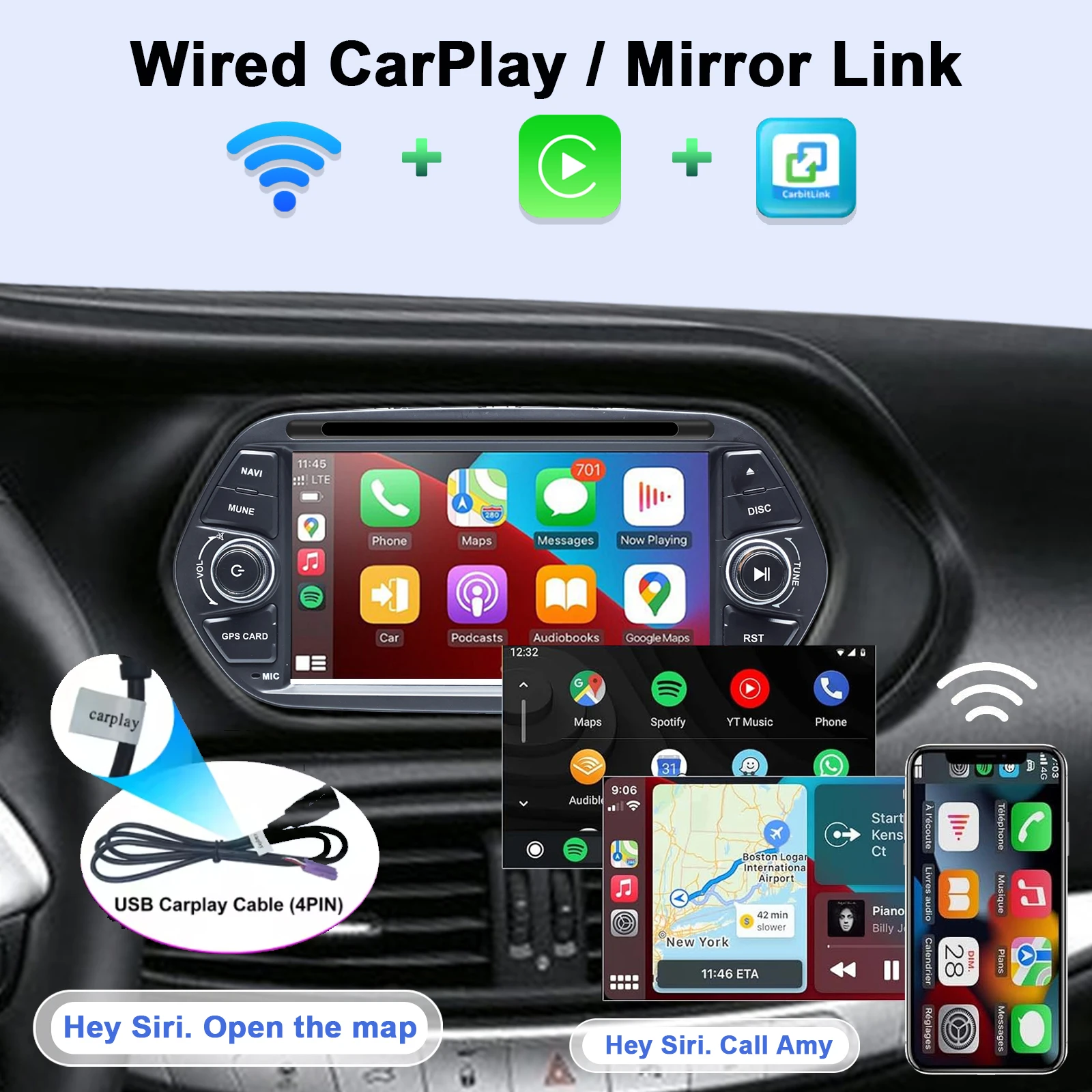 Android Car Radio for FIAT TIPO EGEA 2015-2017 Multimedia Player Supports CarPla