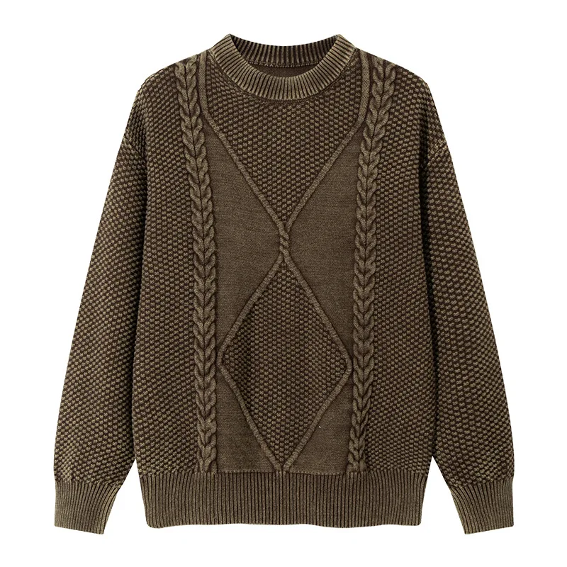 

Turtleneck Sweater for Couples, American Vintage Fashion Brand, Pure Cotton, Wash, Matching, Autumn