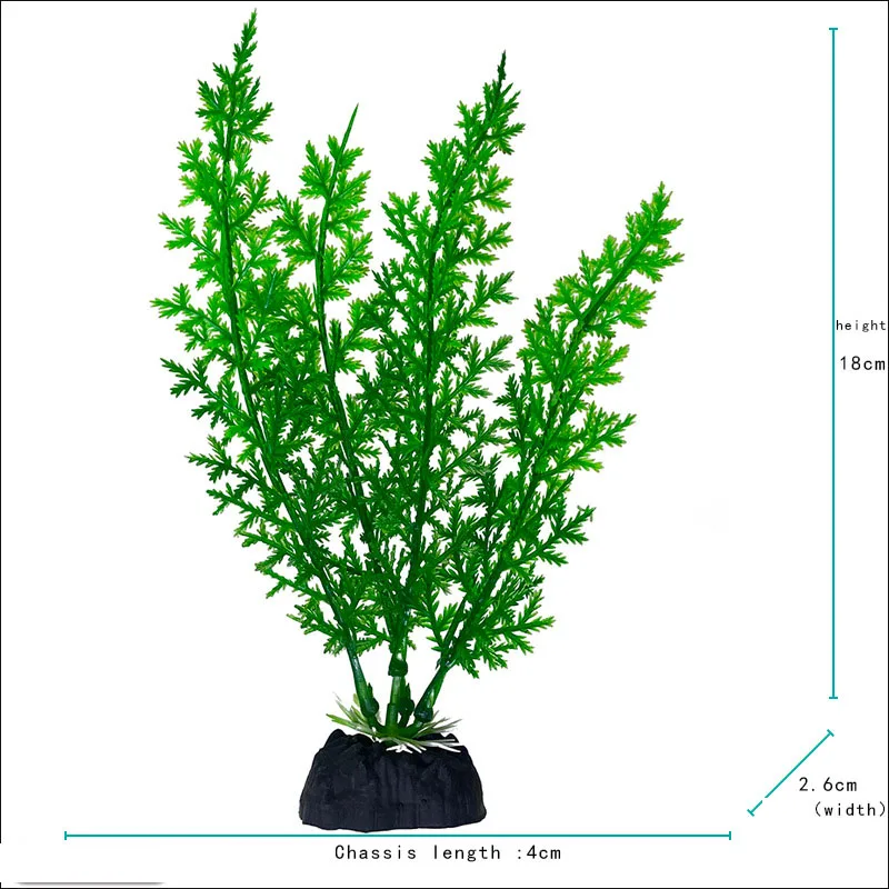 Vibrant Underwater Landscape Decoration - Green & Purple Aquatic Plants and Flowers