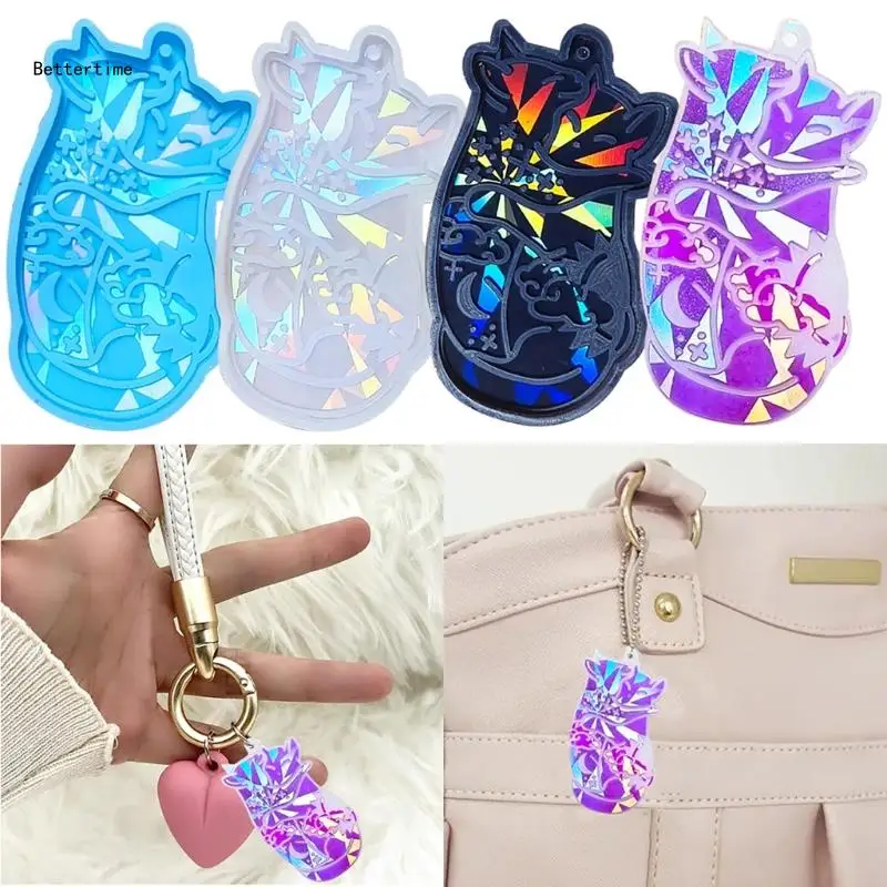 

B36D Ручные формы для брелков, охватывающие формы для подвесок в форме кошки для подвески