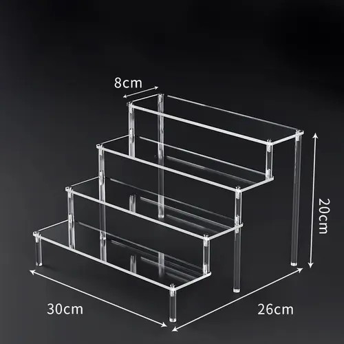 1-5 Tier Acrylic Display Risers Clear Shelf Doll Clay Figurine Display Stand for Desserts Perfume Organizer Showcase W-10 - Image 13