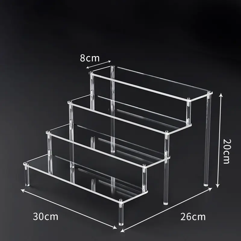 1-5 Tier Acrylic Display Risers Clear Shelf Doll Clay Figurine Display Stand for Desserts Perfume Organizer Showcase W-10 - Image 13