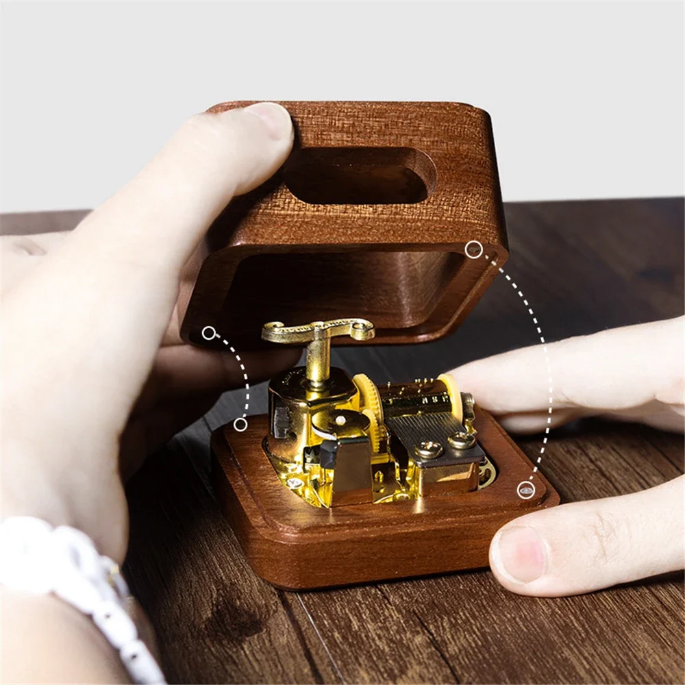 Wooden Music Box 18 Tones Sapele Musical Box Game Theme Song Tori No Uta City in The Sky Birthday Present Children's Day Gifts 4