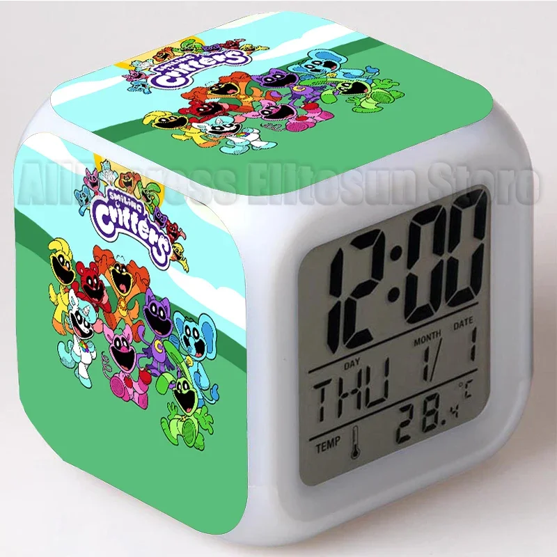 Smiling Critter Alram Clock Catnap LED Change Color Multi-Function Bedroom Kids Glowing Electronic Clock for Children Gift 4