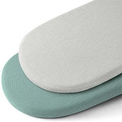 2-Pack Baby Bassinet and Crib Mattress Sheets - Breathable, Solid & Printed Designs (SD03)