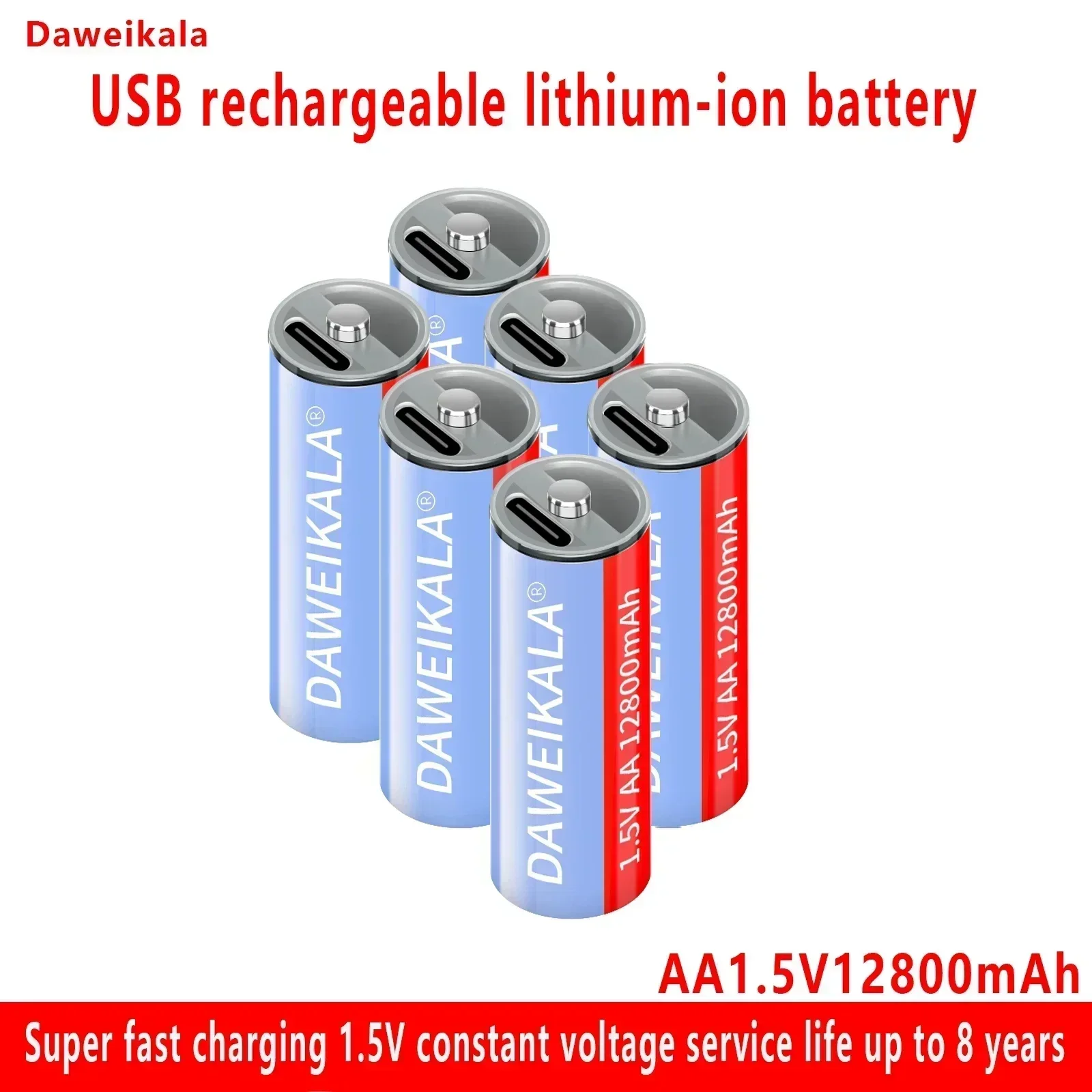 

Новинка AA USB перезаряжаемый литий-ионный аккумулятор 1,5 в AA12800mah/литий-ионный аккумулятор часы для игрушек MP3 плеер термометр клавиатура