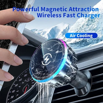 Supporto Magnetico per Telefono da Auto con Raffreddamento a Semiconduttore, Raffreddatore Attivo per Telefono, Caricatore Wireless Veloce Magsafe da 15W
