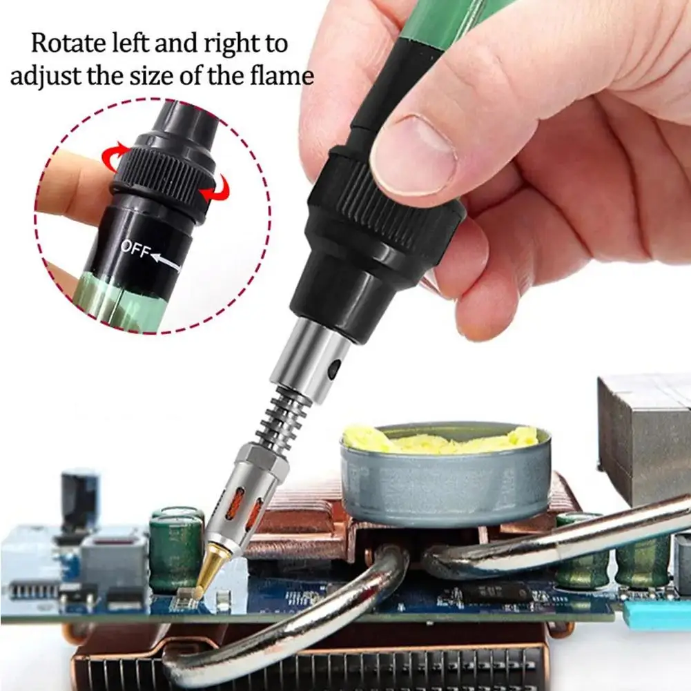 3 in 1 Portable Gas Soldering Iron Pen Professional Small Gas Welding Soldering Irons Heat-resistance Cordless Maintenance Tools