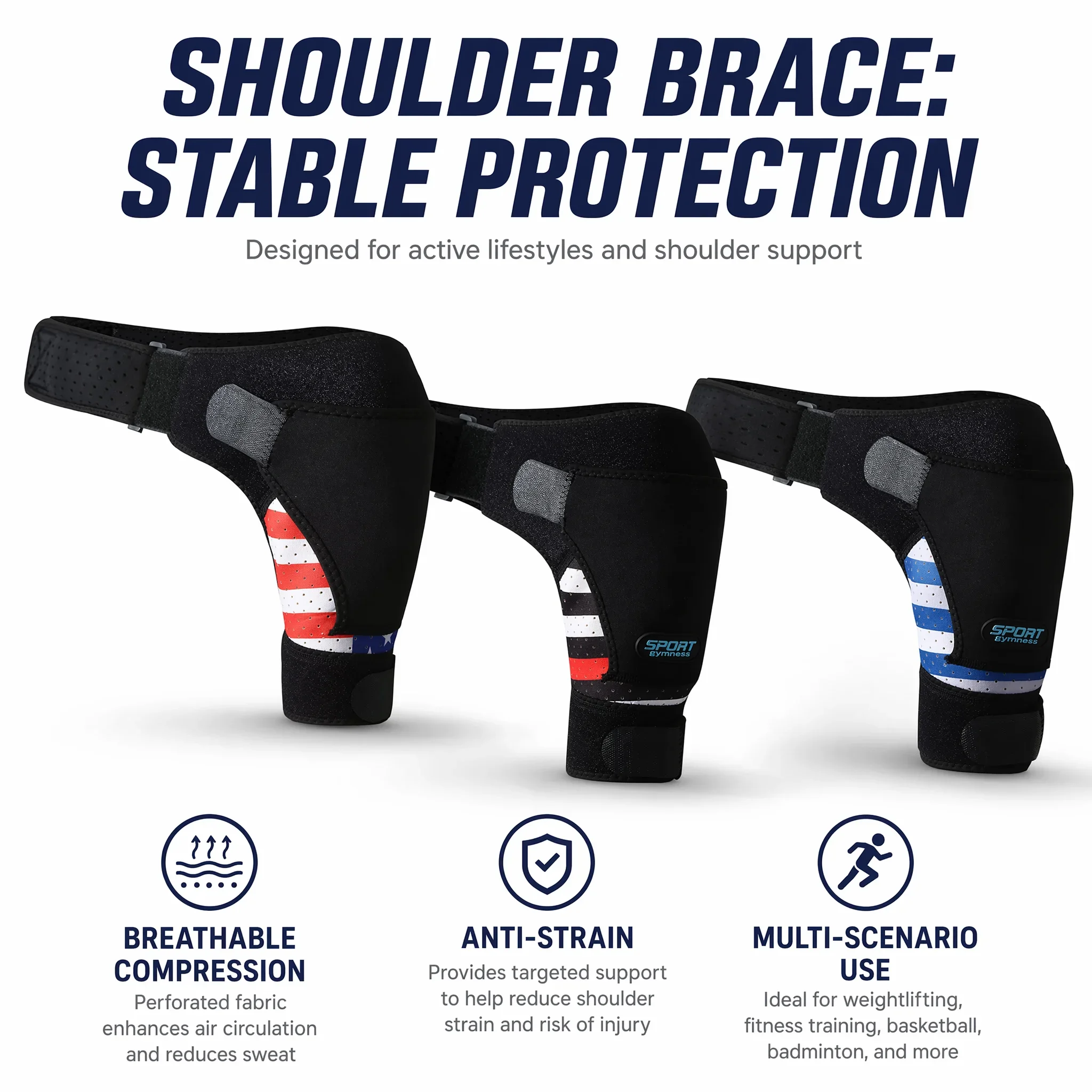 Adjustable Shoulder Support Brace with Ice Pocket - Breathable Neoprene Stability Support