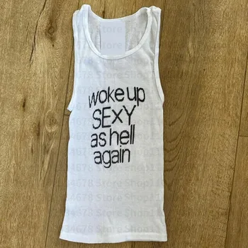 Aesthetic Emo Girls Fashion Sexy Streetwear Y2K Style 2PCS Clothing Womens Punk Gothic 2000s Tops Harajuku sleeveless Crop Tops 1