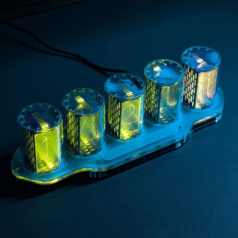 

Stylish LED Acrylic Desk Decoration RGB Pseudo-Glow Tube Clock Function