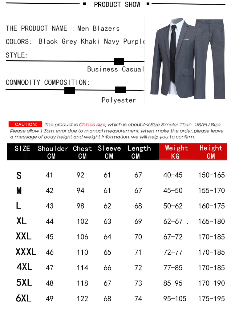 Mens Suit Wedding Suit Men Blazers 2 Pieces Sets