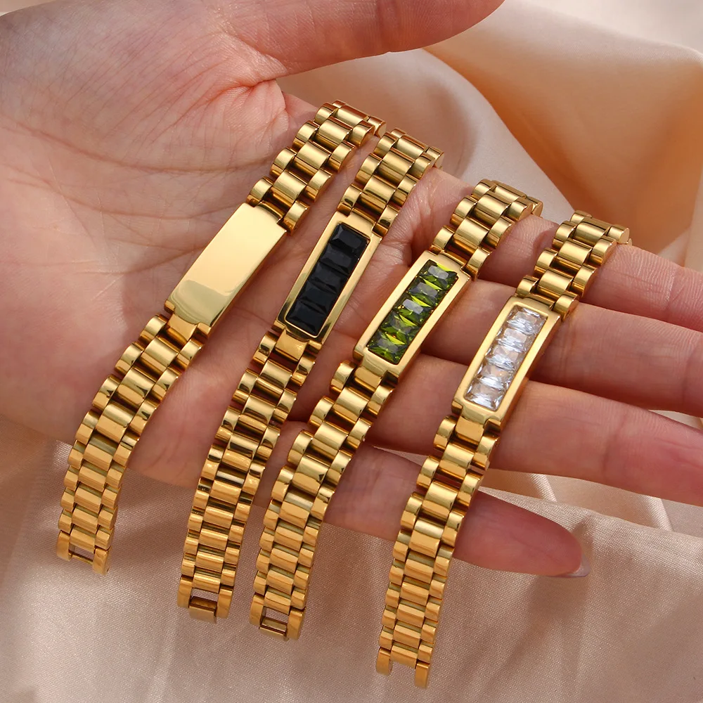 Tauam Tarnish Free 2022 New Zircon Stainless Steel Gold Plated