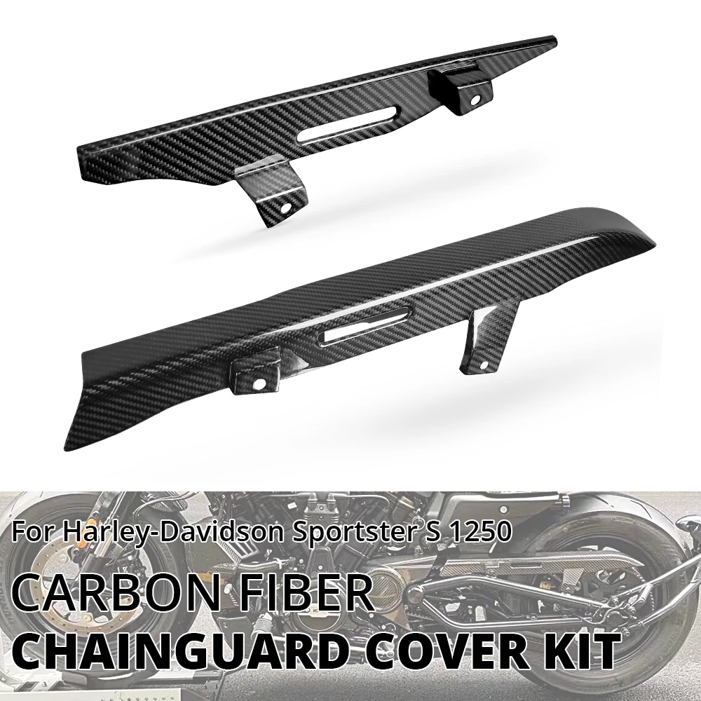 

Motorcycle Carbon Fiber Upper and Lower Chain Belt Guard Cover For Harley Sportster S 1250 RH1250S 2021 2022 2023