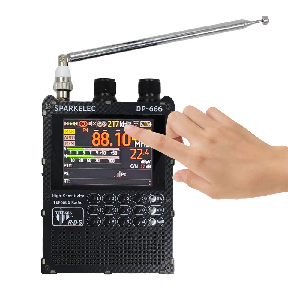 DP-666 TEF6686 Radio digitale portatile, ricevitore a banda piena ad alta sensibilità FM AM FM RDS Radio a onde corte, batteria integrata da 5000 mAh