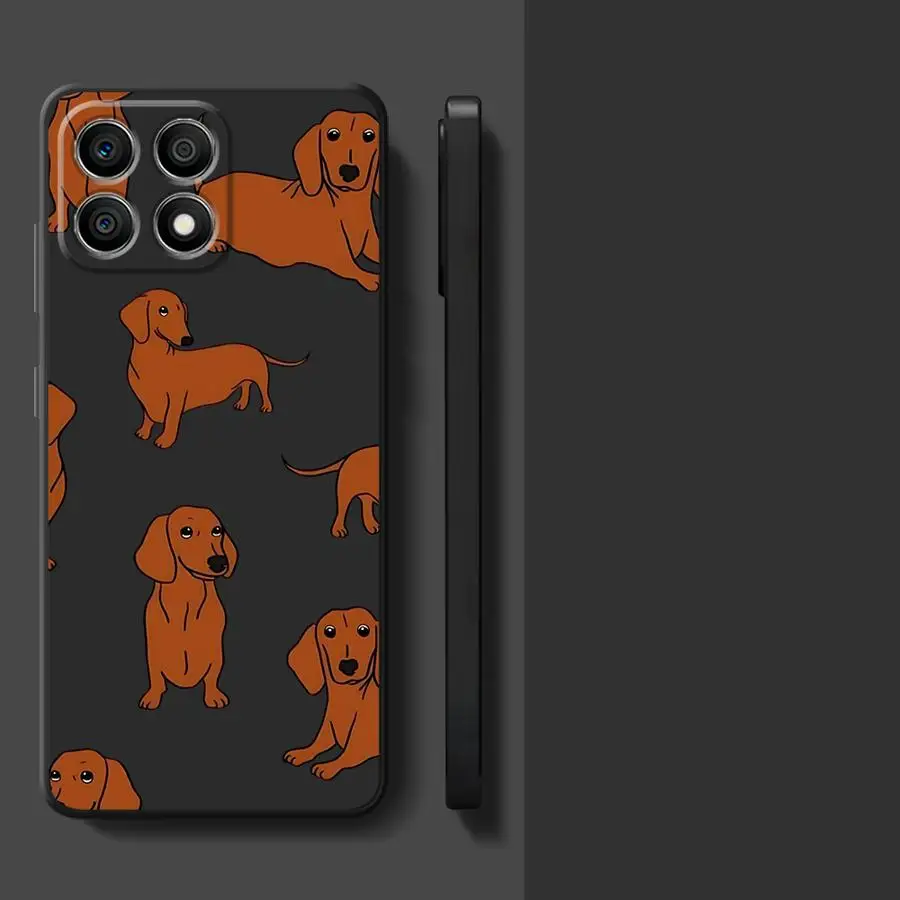 Chic Dachshunds Black Soft Phone Cover Case