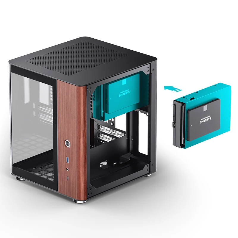 Jonsbo TK-0 ITX Sea View Room Case U-shaped Tempered Glass Side Transparent Gaming Type-c USB Desktop Computer Small Chassis