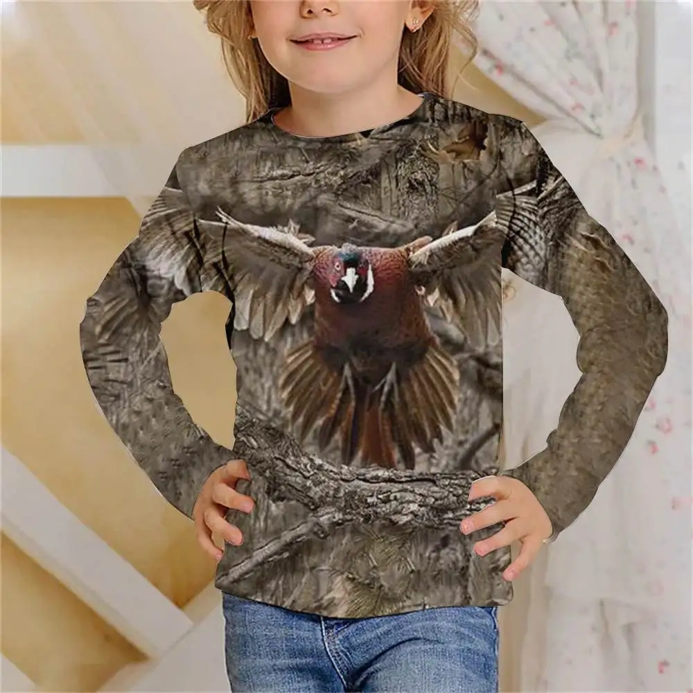 Long T-shirts Jungle Camouflage Animals Summer kids clothing 3D Print Kid T Shirt Fashion Casual Cartoons T-shirt Boy Girl Tops 3