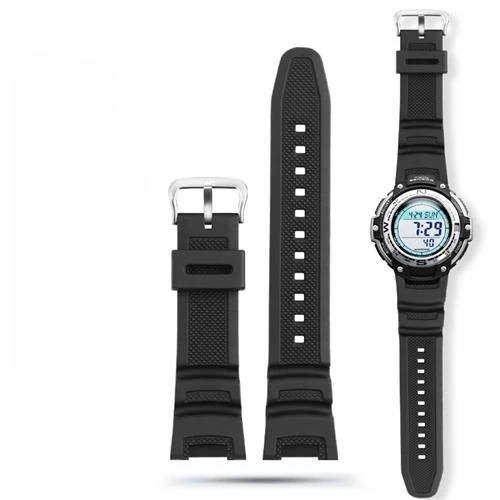 Per Casio Alpinismo Sport Interfaccia Concava 24Mm Cinturini Trasparenti Serie Sgw-100-1Acr Accessori In Gomma Siliconica