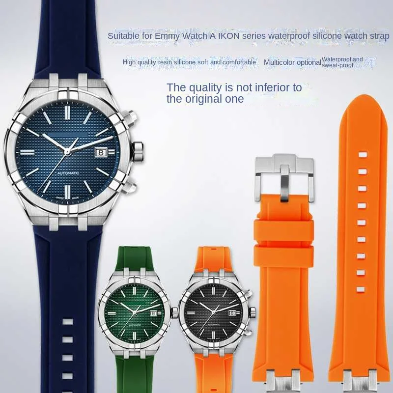 

Modified Convex Mouth Silicone For MAURICE LACROIX AIKON Series AI6038 AI6008 Rubber watchband Men's watch accessories