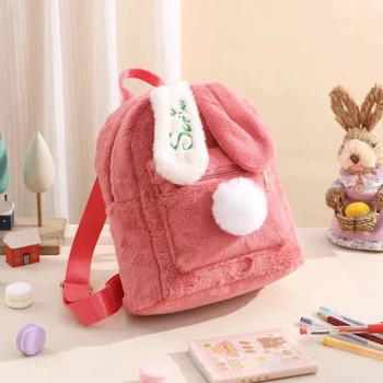 Nome personalizzato personalizzato Lettera ricamata per neonato Asilo nido Bambino Peluche Coniglio Zaino Borsa per bambini per la scuola Regali Ragazzi ragazze 1