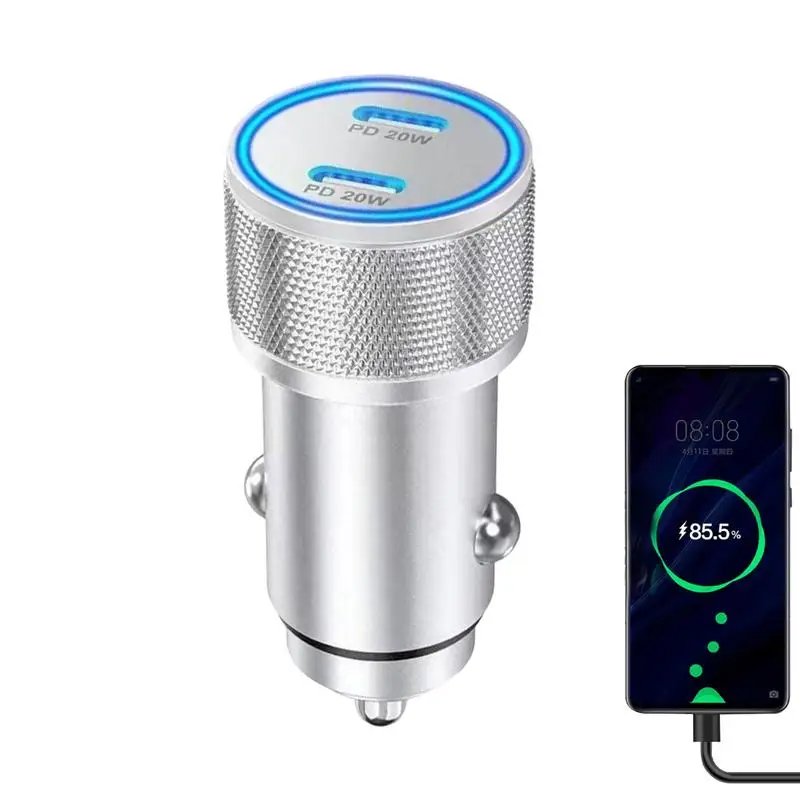 

Автомобильное зарядное устройство с двумя портами, Автомобильный USB-адаптер, зарядное устройство 2-в-1, зарядка для электроники из алюминиевого сплава, зарядные устройства для камеры, наушников