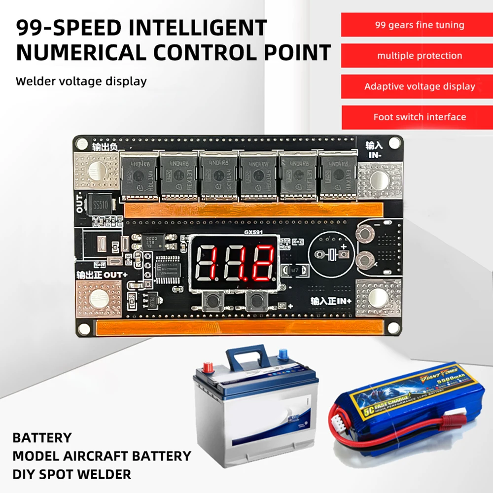 Spot Welder DIY Kit Portable 12V 18650 Lithium Battery Energy Storage Spot Welding Machine PCB Circuit Board Soldering Equipment ly lithium battery activate equalizer 4 13 24 interfaces 5a 8a super current energy equalization board with metal casing