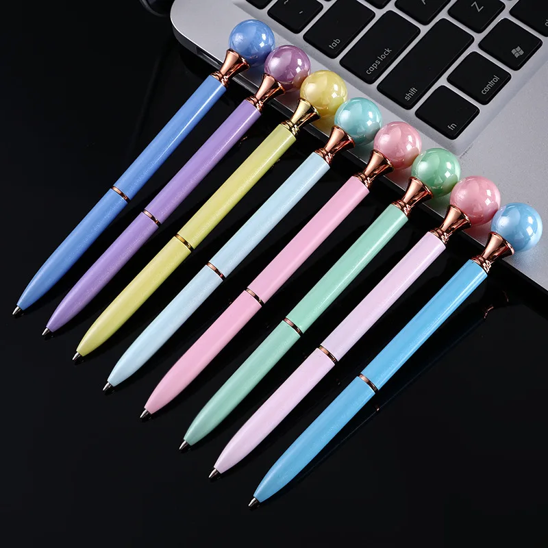 

90pcs Luxury Gold Diamonds Ballpoint Pen Pearl Pens Crystal Oil Quicksand Metal Pens School Chancellory Supplies Stationery