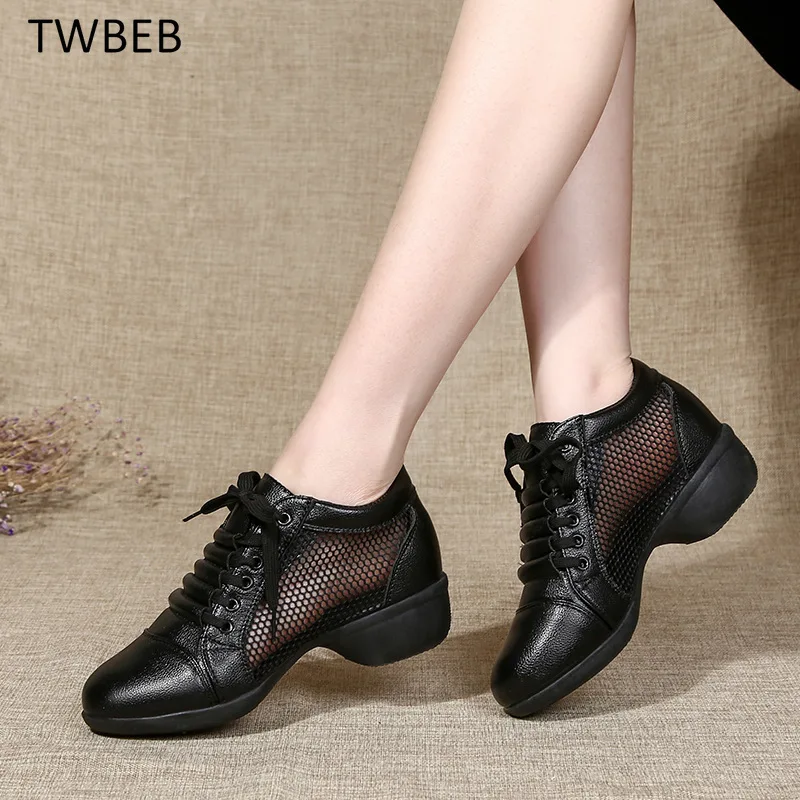 

Кроссовки женские для танцев, повседневная сетчатая обувь для джаза, сальсы, в стиле хип-хоп, современные спортивные уличные дамские туфли для девушек