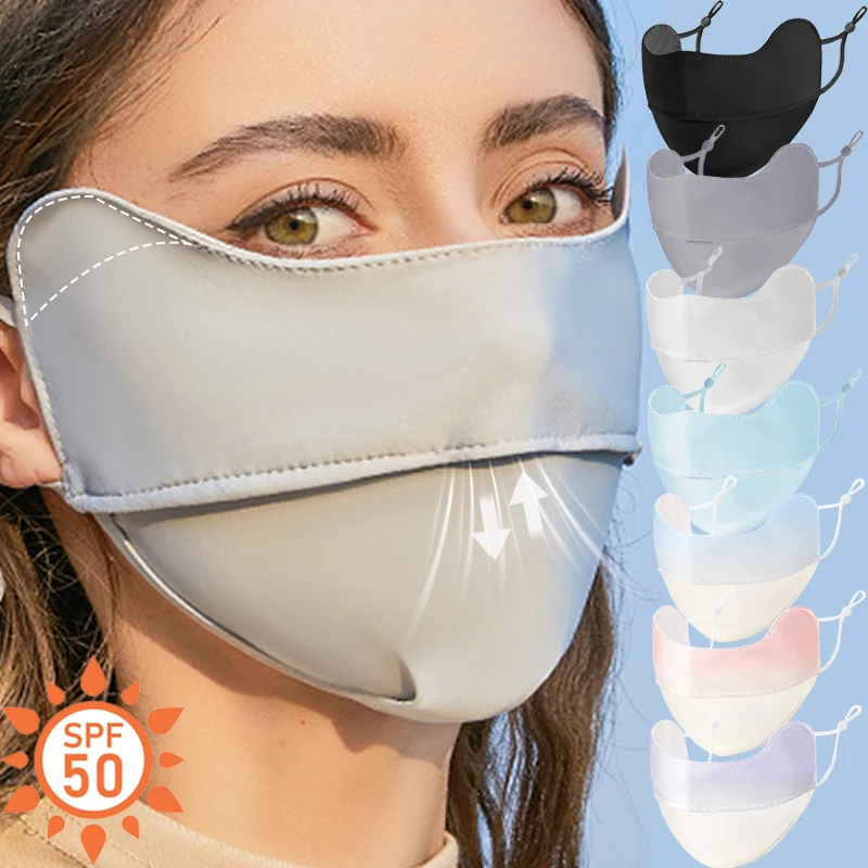 Ice Silk Sunscreen Mask Summer AntiUV Protection Cycling Face Cover