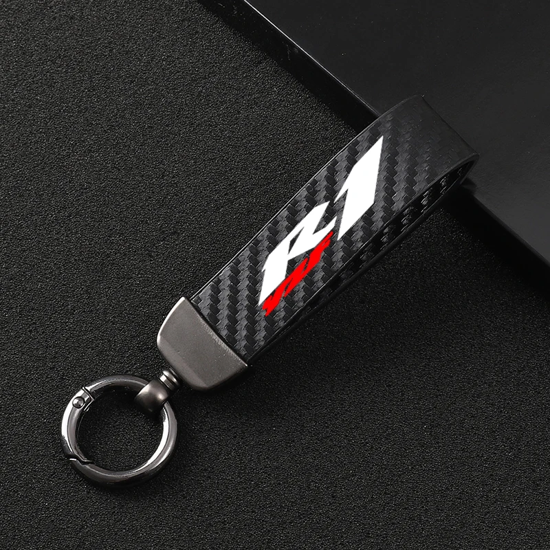 Leather keychain horseshoe buckle detail