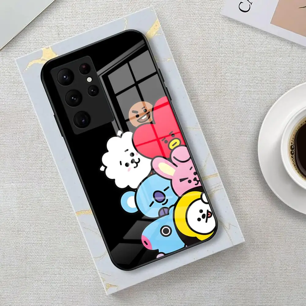 Kpop A-B-BT21-S Phone Case with Glass Cover – Sleek Design and Durable Protection