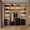 Stackable Storage Drawers Closet Organizers and Storage Fabric 2 Drawer Dresser for Bedroom Set of 2 Black Modern 2