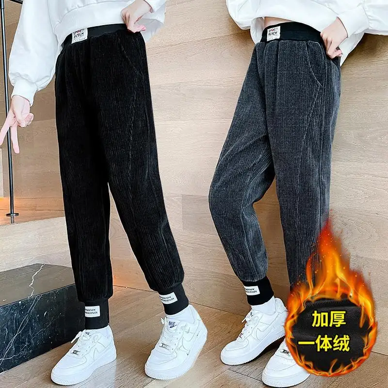 

Children Thick Lamb Cashmere Warm Fleece Pants Kids Leggings Autumn Winter Clothes Trousers Baby Pants for 4-12 Years