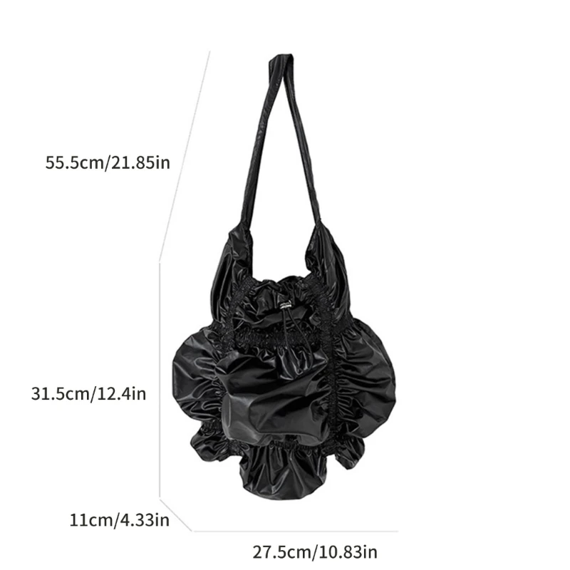 Modern Soft PU Wide Pleated Crossbody Bag Shoulder for Fashionistas