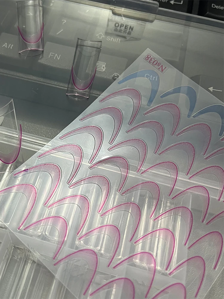 Gradient Color Line Design French Nail Art Stickers Self-adhesive Ail Tips Guides For Diy Decoration Stencil Tools nail stickers nail art tools nail decals