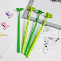 24 Pcs Creative Four-leaf Clover Flowers Artificial Flowers Neutral Pen Cute Small Fresh Lucky Flower Student Stationery 1