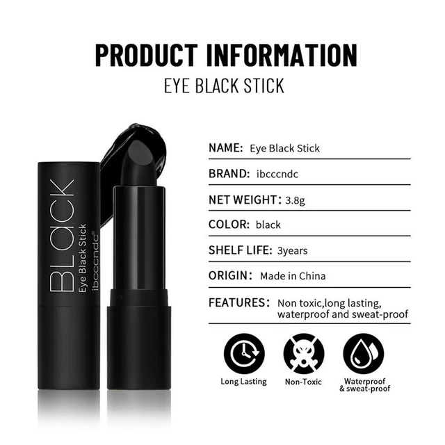 3 Pcs Black Face Paint Stick,Eye Black Stick for Sports Eye Black  Football/Baseball/Softball,Easy to Color & Waterproof Black Body Paint  Black Sticks