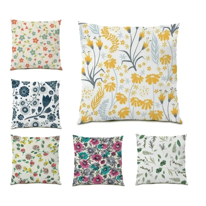 

Vintage Botanical Cushion Cover Floral Rustic Deluxe Reversible Pillowcase Decorative Scandinavian Pillowcase Print DF1215