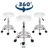 Round Cafe Chairs Stool with Lines Rotation Bar Stool White 5