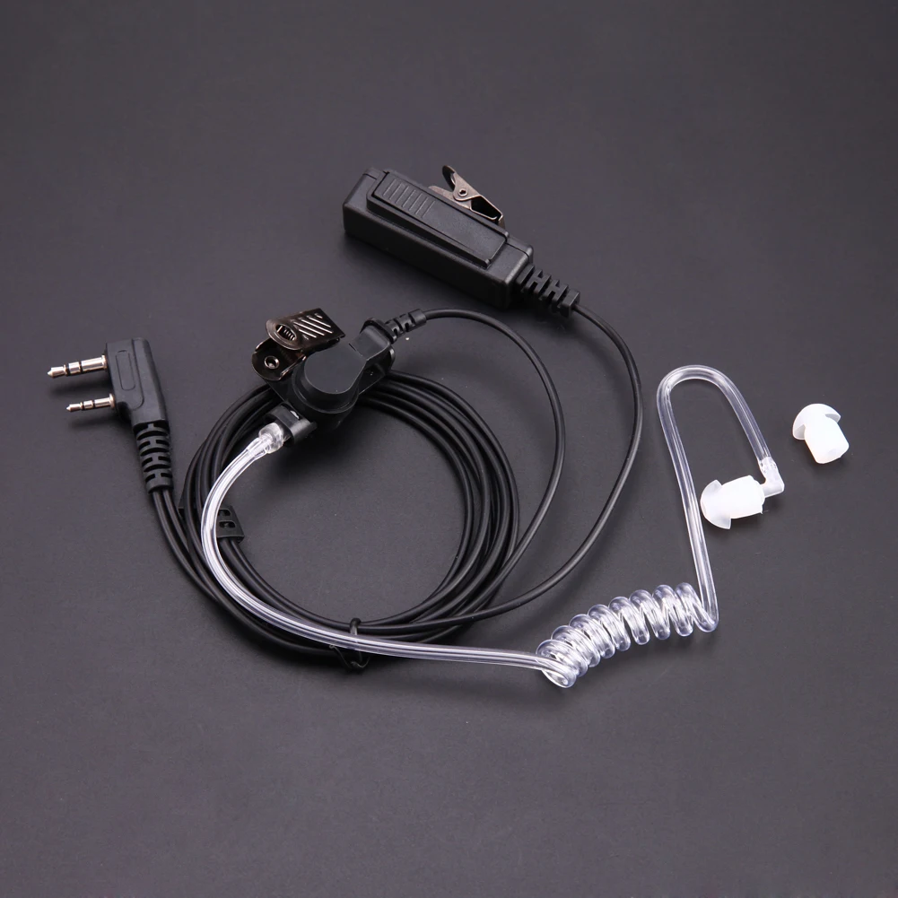 Baofeng Kenwood UV-5R 라디오 마이크 이어폰 이어버드 헤드폰, 2 핀 커버 어쿠스틱 튜브 이어피스 헤드셋 마이크, 1-10 개