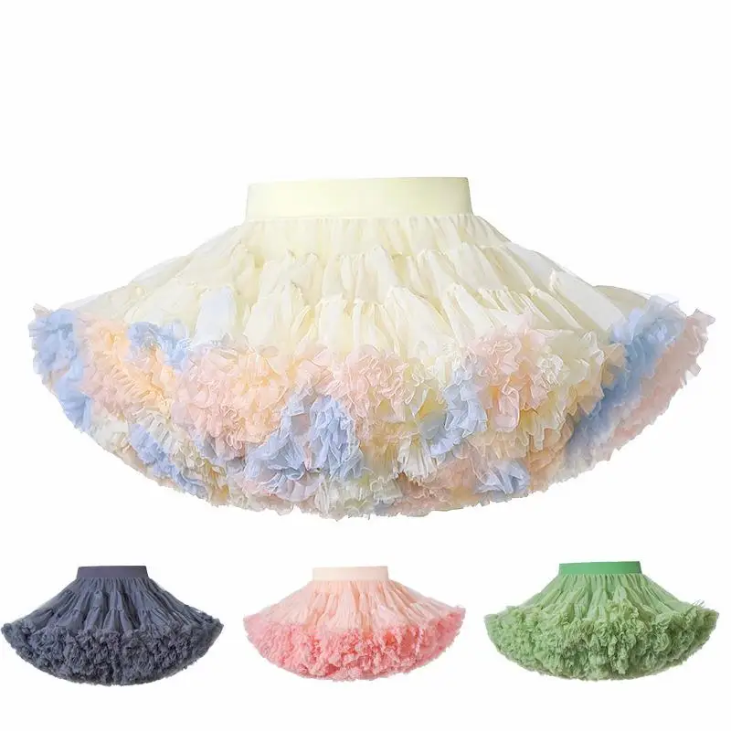 

Girls Lolita Cosplay Petticoats 2023 Ballgown Puffy Tutu Skirt Layered Tulle Tutu Ballet Dance Pettiskirts Underskirt for 1-10Y