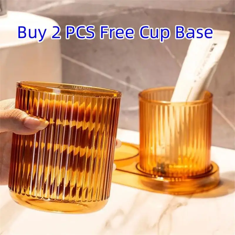

Transparent Mouthwash Cup Plastic Tooth Cup 400ml Household Couple Toothbrush Cup Wash Cup Toothpaste Storage Cup Free Cup Base
