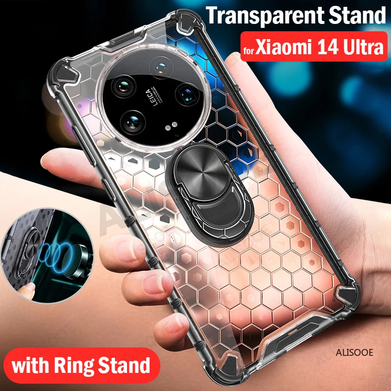 Supporto Trasparente Funda Per Xiaomi 14 Ultra Case Clear Heat Dissipation Holder Capa Per Xiaomi Mi 14 Ultra Cover