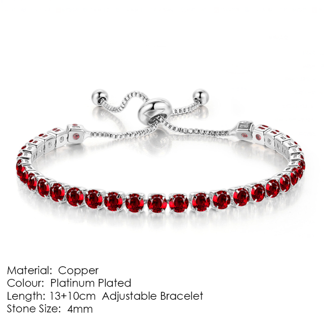 Luxury Adjustable Tennis Bracelets For Women Christmas Gift Rainbow Zircon Rose Gold Color Chain Jewelry Korean H056