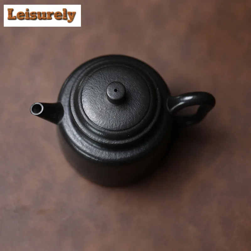 180ml Yixing Purple Clay Teapots Handmade Black De Zhong Pot Raw Ore Dahongpao Mud Tea Brewing Kettle With Strainer Zisha Teaset